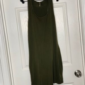 Olive Green Racer Back Bodycon Mini Dress